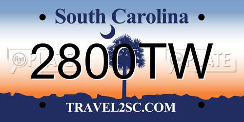 2800TW South Carolina License Plate