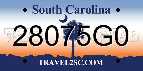28075G0 South Carolina License Plate