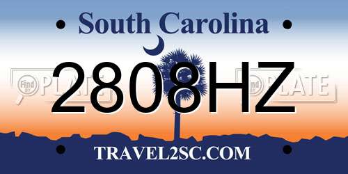 2808HZ South Carolina License Plate