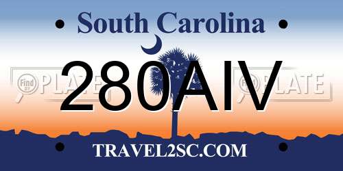 280AIV South Carolina License Plate