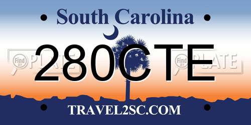280CTE South Carolina License Plate