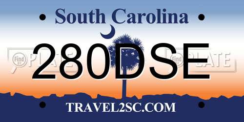 280DSE South Carolina License Plate