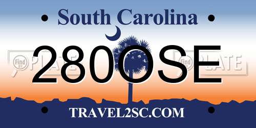 280OSE South Carolina License Plate