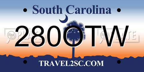 280OTW South Carolina License Plate