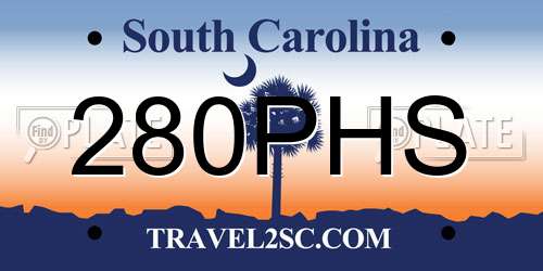 280PHS South Carolina License Plate