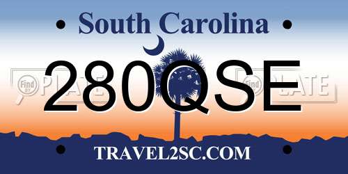 280QSE South Carolina License Plate