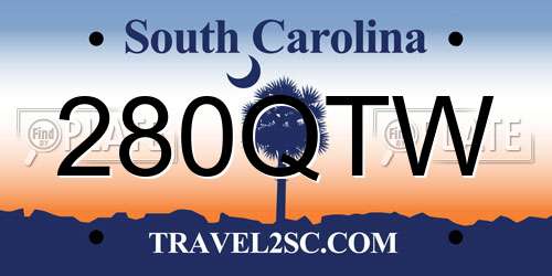 280QTW South Carolina License Plate