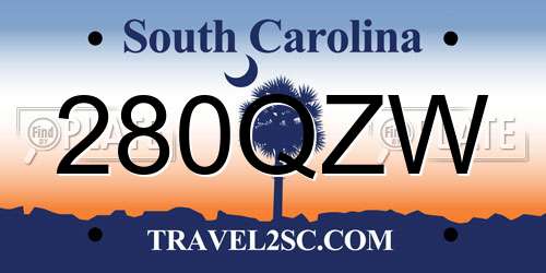 280QZW South Carolina License Plate