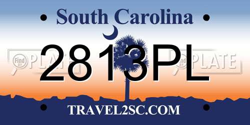 2813PL South Carolina License Plate