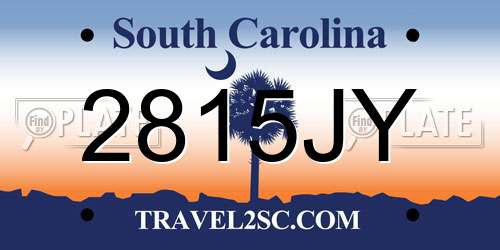 2815JY South Carolina License Plate