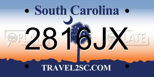 2816JX South Carolina License Plate