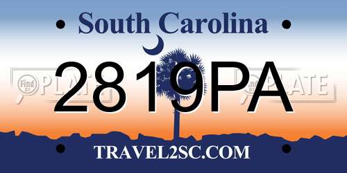 2819PA South Carolina License Plate