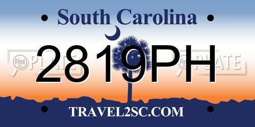 2819PH South Carolina License Plate