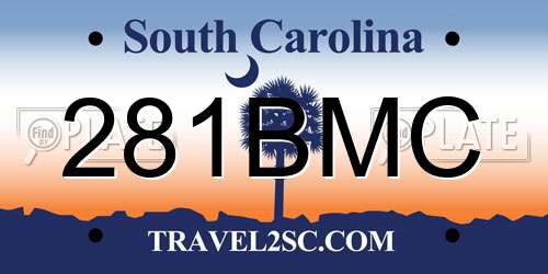 281BMC South Carolina License Plate