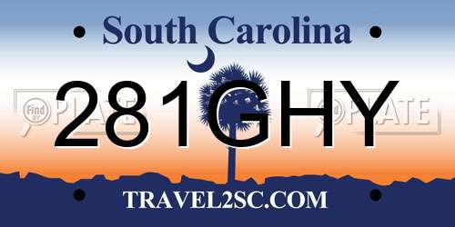 281GHY South Carolina License Plate