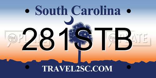281STB South Carolina License Plate