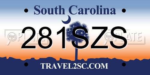 281SZS South Carolina License Plate