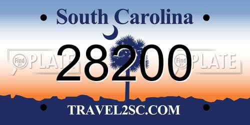 28200 South Carolina License Plate