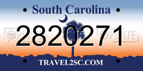 2820271 South Carolina License Plate