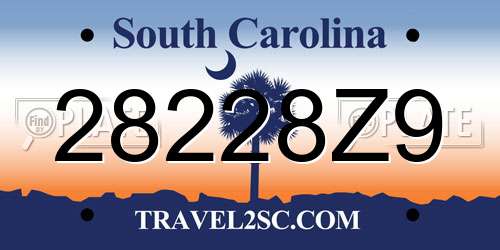 28228Z9 South Carolina License Plate
