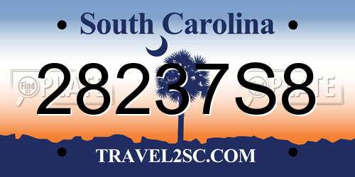 28237S8 South Carolina License Plate