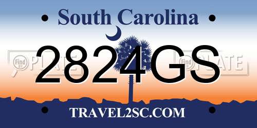 2824GS South Carolina License Plate