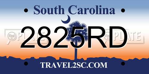 2825RD South Carolina License Plate