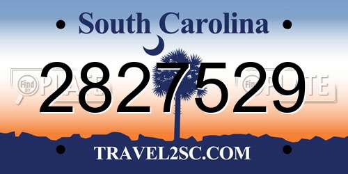 2827529 South Carolina License Plate