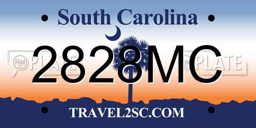 2828MC South Carolina License Plate