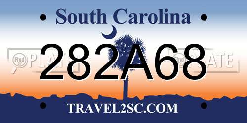 282A68 South Carolina License Plate