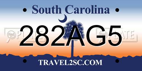 282AG5 South Carolina License Plate
