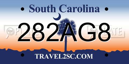 282AG8 South Carolina License Plate