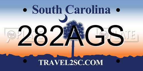 282AGS South Carolina License Plate