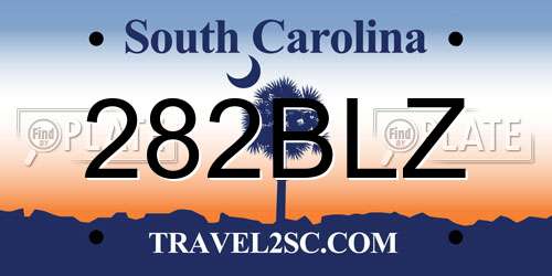 282BLZ South Carolina License Plate