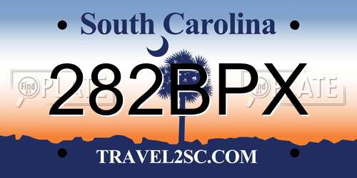 282BPX South Carolina License Plate