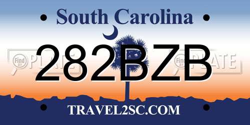 282BZB South Carolina License Plate