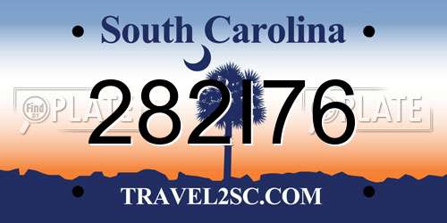 282I76 South Carolina License Plate