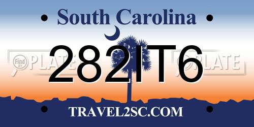 282IT6 South Carolina License Plate