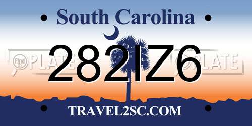 282IZ6 South Carolina License Plate