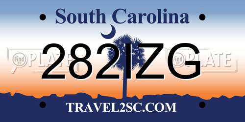 282IZG South Carolina License Plate