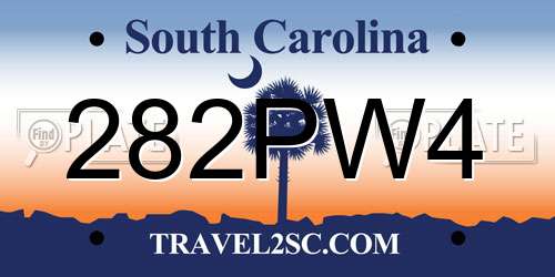 282PW4 South Carolina License Plate