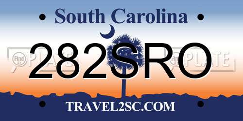 282SRO South Carolina License Plate
