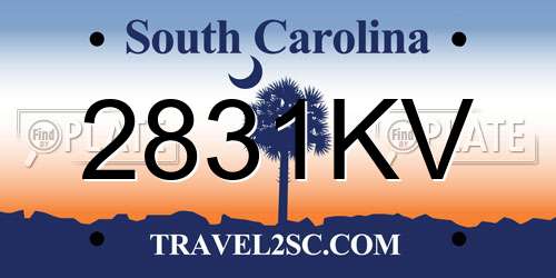 2831KV South Carolina License Plate