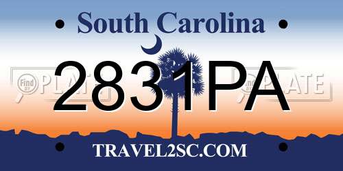 2831PA South Carolina License Plate