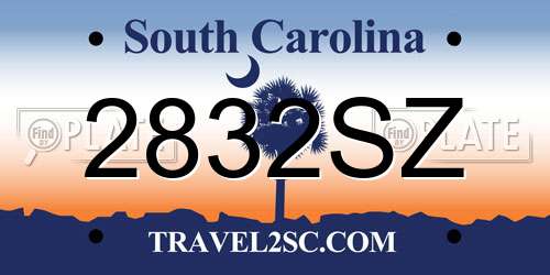 2832SZ South Carolina License Plate