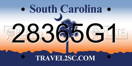 28365G1 South Carolina License Plate
