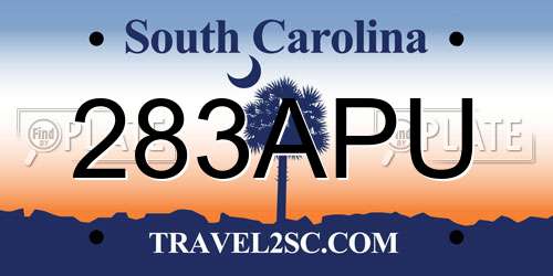 283APU South Carolina License Plate
