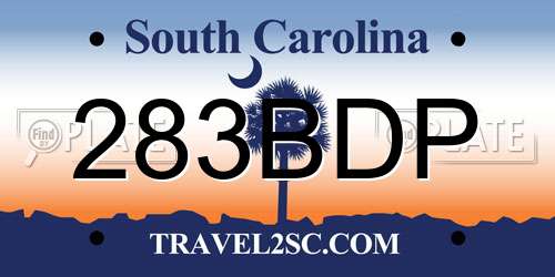 283BDP South Carolina License Plate
