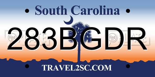 283BGDR South Carolina License Plate
