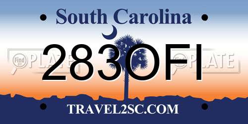 283OFI South Carolina License Plate